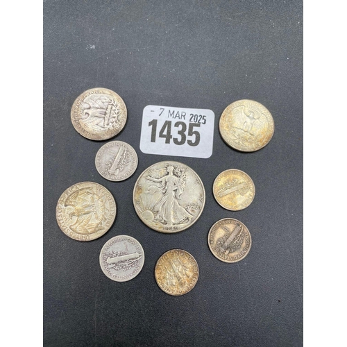 1435 - American silver coins, 43g