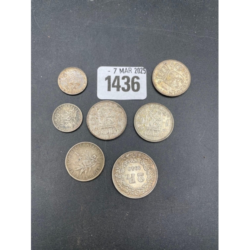 1436 - European silver coins, 39g