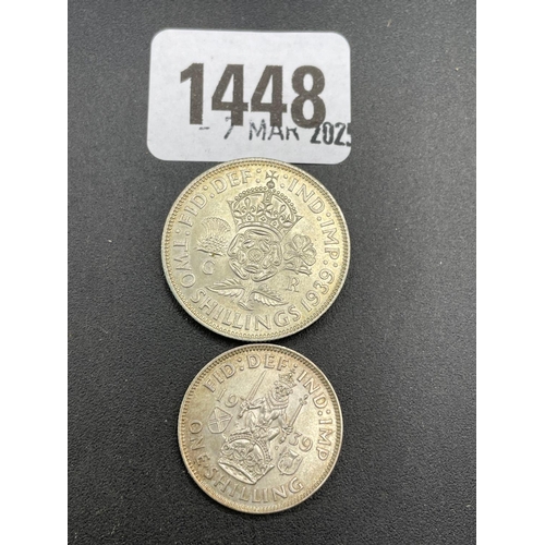 1448 - Florin 1939 + shilling, better grade