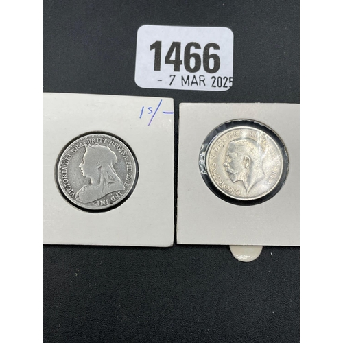 1466 - Shilling 1896 + 1912