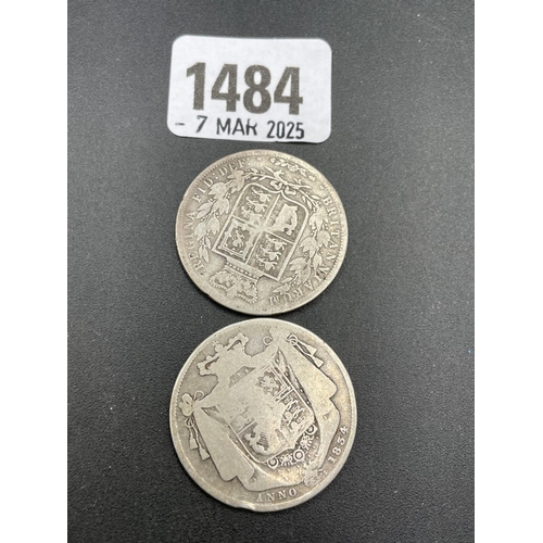 1484 - Half crown 1934 + 1884