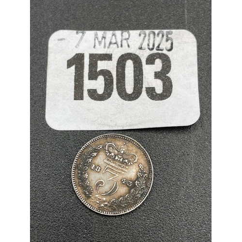 1503 - Silver 3 pence 1843