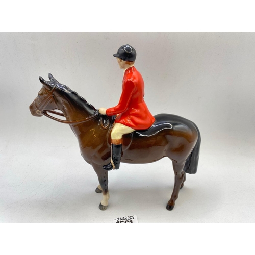 1561 - A Beswick Huntsman on a brown horse, 8