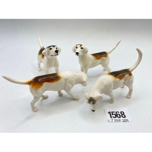 1568 - Another group of four Beswick Hounds