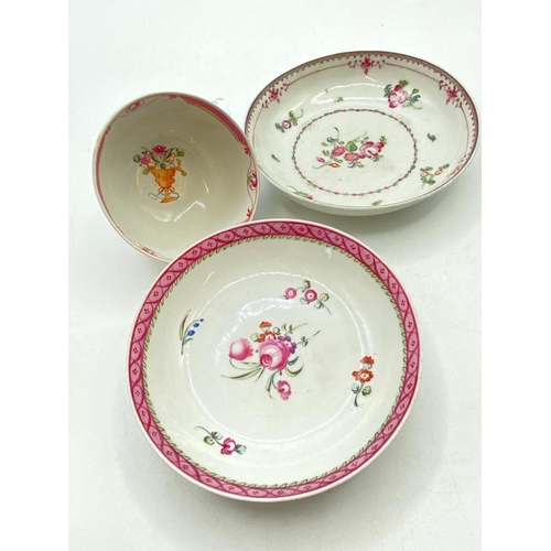 1590 - Chinese Tea Bowl & Two Saucers