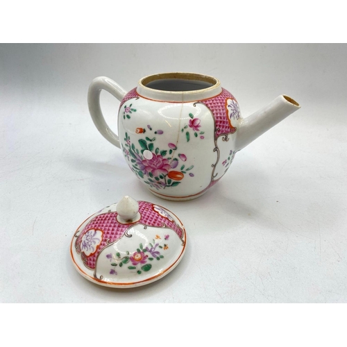 1593 - Famille Rose Tea Pot and Cover Bullet Shaped