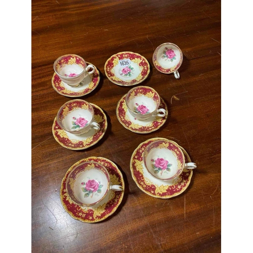 1635 - A set of six Paragon coffee cups and saucers