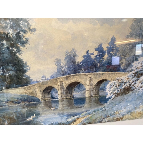 1658 - A H SYLVESTER STANNARD R B A county bridge KEYNSHAM 13 X 19 inches signed with Frost and Reed Bristo... 