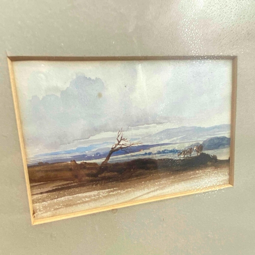 1660 - A attributed to JOHN VARLEY four small landscape views 3 X 4 inches average in one frame