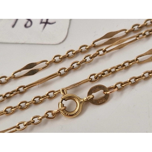 184 - A fancy neck chain 9ct 16 inch 2.6 gms