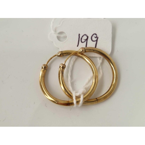 199 - A pair of hoop earrings 9ct 1.1 gms