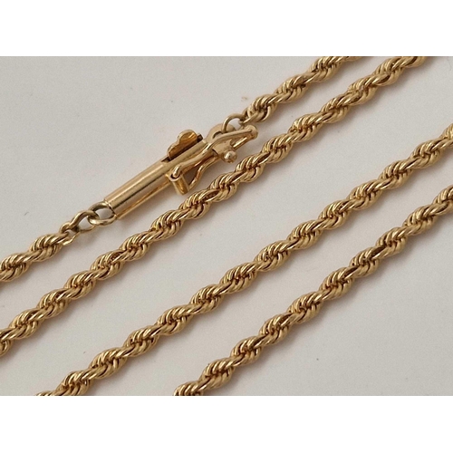 246 - A ROPE LINK NECK CHAIN 14CT GOLD 18 INCH