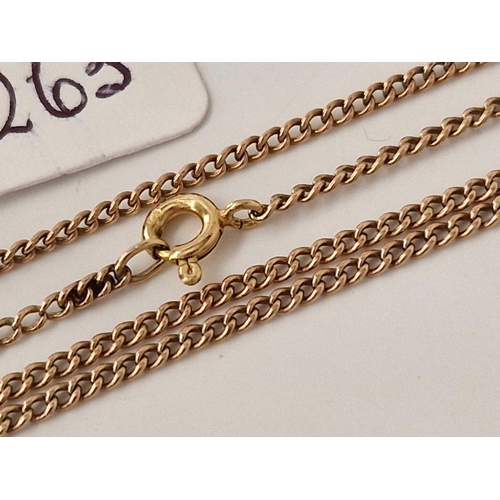 263 - A rose gold neck chain 9ct 20 inch 4.3 gms