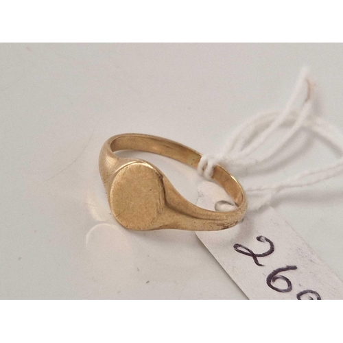 269 - A signet ring 9ct size L 1.6 gms