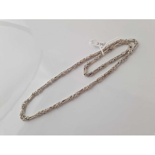 279 - A fancy link silver necklace 17 inch and a matching 7 inch bracelet