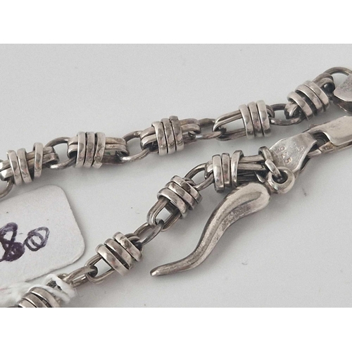 280 - A fancy silver bracelet with charm 8 inch