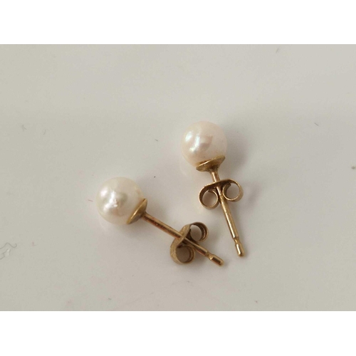 290 - A pair of pearl ear studs 9ct