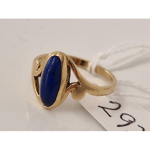 292 - A lapis signet ring 9ct size O 2.3 gms