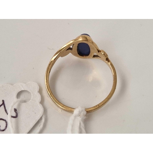 292 - A lapis signet ring 9ct size O 2.3 gms