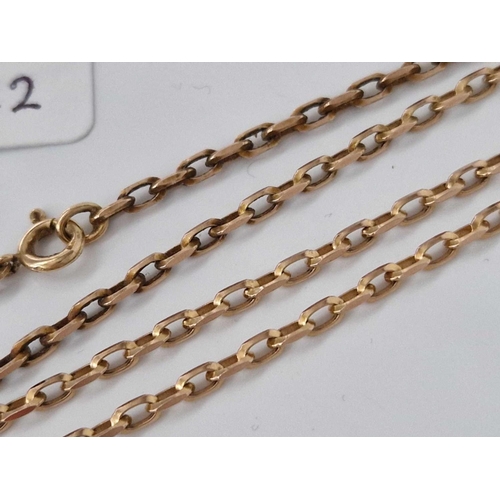 322 - A OBLONG LINK NECK CHAIN 9CT 24 INCH 12 GMS