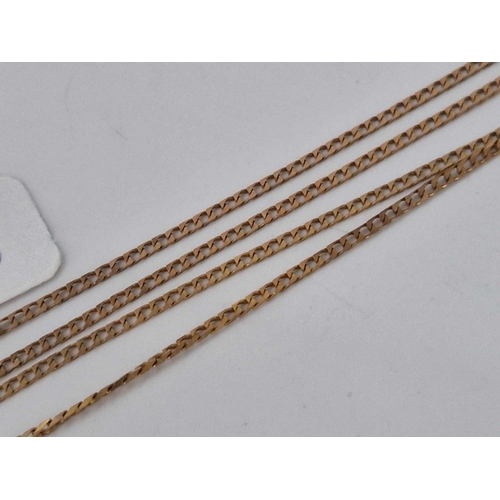 330 - A flat curb link neck chain 9ct 15 inch