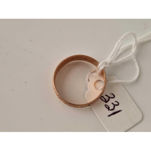 331 - A antique Chester rose gold ring 9ct size P 2.3 gms