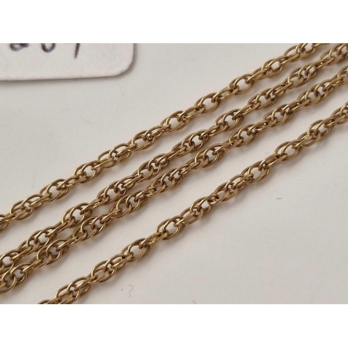 384 - A rope link neck chain 9ct 16 inch 3 gms