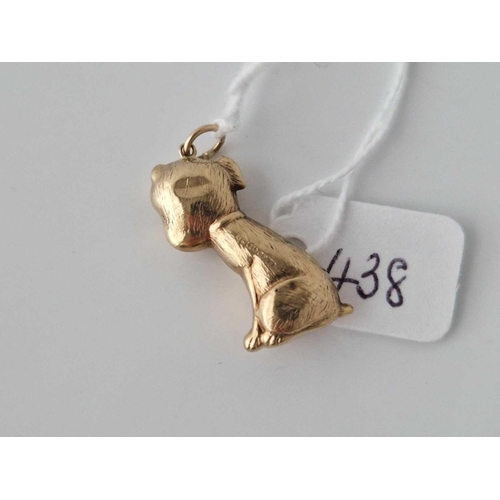 438 - A seated dog charm 9ct 1.4 gms