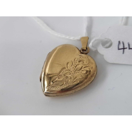 442 - A antique rolled gold heart shaped locket