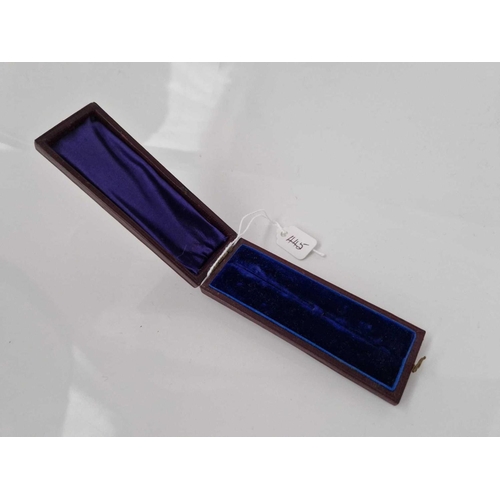 445 - A good Victorian stick pin box with blue velvet interior