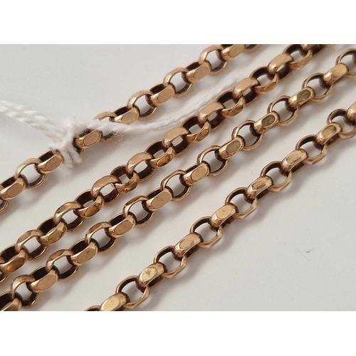 486 - A FANCY BELCHER LINK NECK CHAIN 9CT 20 INCH 16.8 GMS