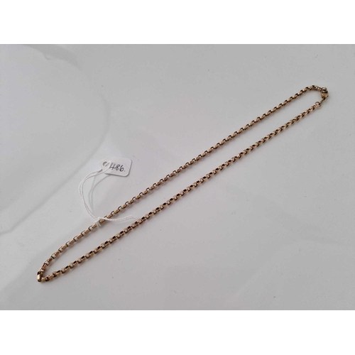 486 - A FANCY BELCHER LINK NECK CHAIN 9CT 20 INCH 16.8 GMS