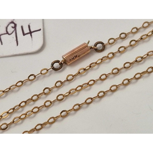 494 - A neck chain with cylinder clasp 9ct 16 inch