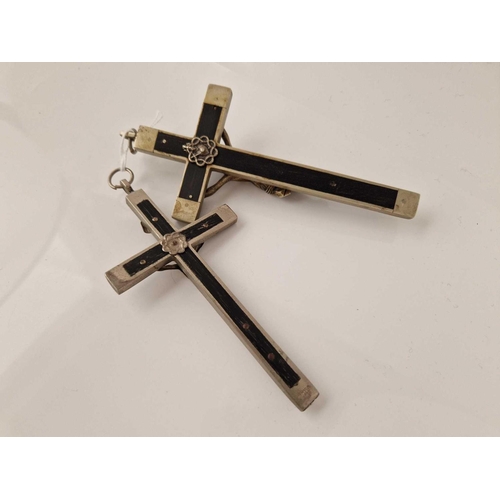 517 - Two large metal and wooden crosses