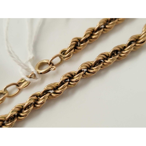 524 - A rope twist bracelet 9ct 7 inch 4.4 gms