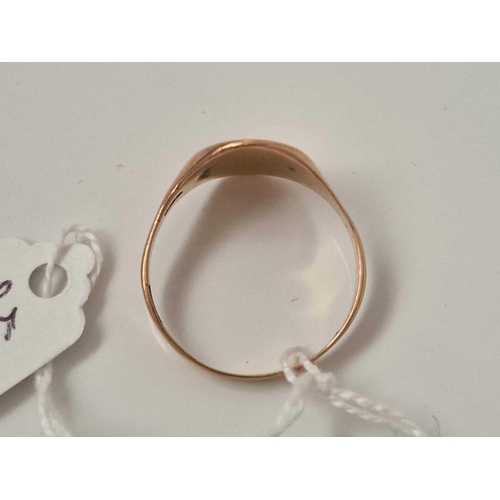 566 - A rose gold signet ring 9ct size X 3.6 gms