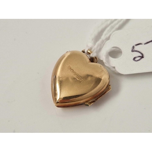 570 - A heart locket 9ct 2 gms