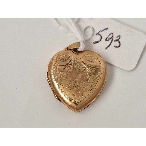 593 - A heart locket 9ct 3.7 gms