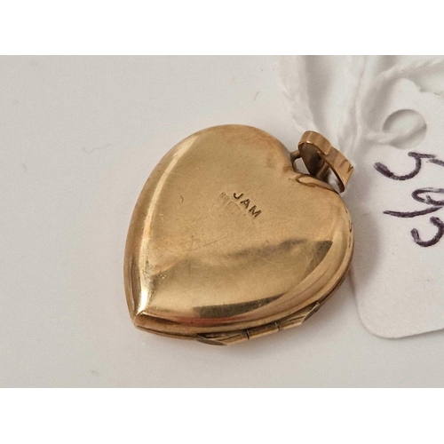 593 - A heart locket 9ct 3.7 gms