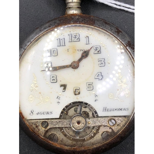 651 - A gents metal HEBDOMAS pocket watch