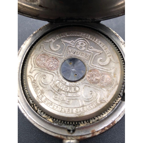 651 - A gents metal HEBDOMAS pocket watch