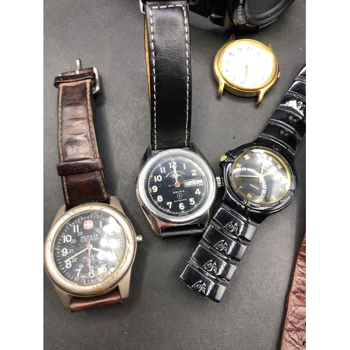 655 - Six assorted gents watches including a digital example