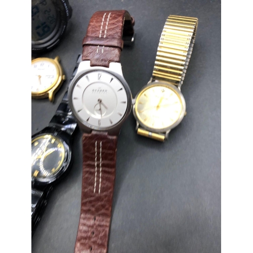 655 - Six assorted gents watches including a digital example