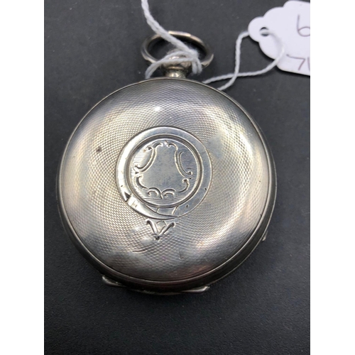 663 - A gents silver CLIMAX trip action pattern pocket watch by H SAMUEL