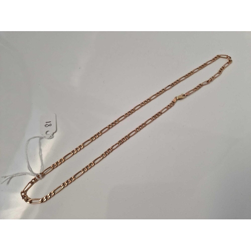 81 - A Figaro link neck chain 9ct 9 inch 6.3 gms