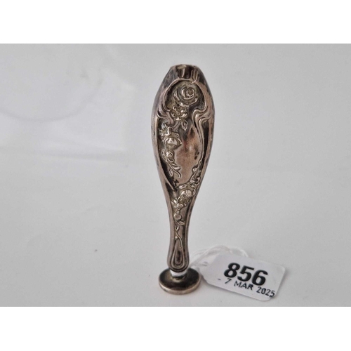 856 - A sterling silver mounted seal, 3.5 inches high