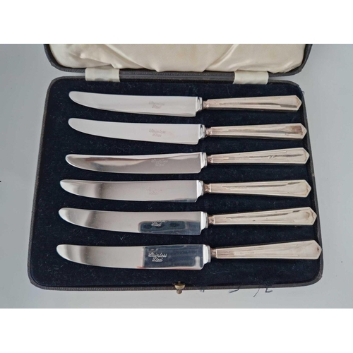 893 - A boxed set of six tea knives with SS blades