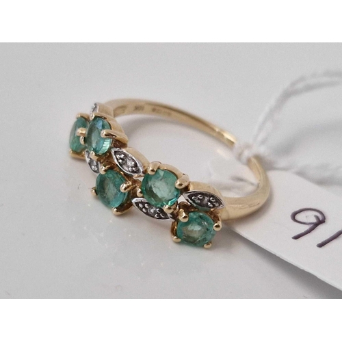 91 - A stone set dress ring 9ct size O 2.2 gms