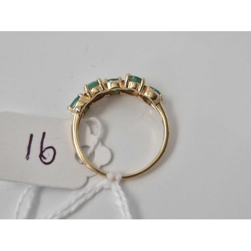 91 - A stone set dress ring 9ct size O 2.2 gms