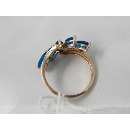 92 - A stone set dress ring 9ct size O 2.4 gms